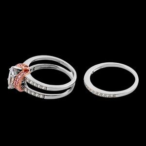 Two-tone Rose Gold Plate set ring